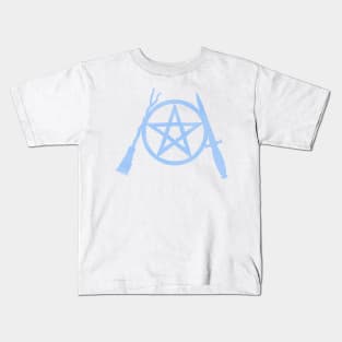 Light Blue Pent, Besom and Blade Kids T-Shirt